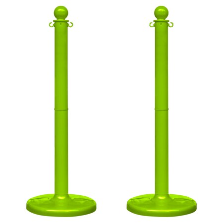 Mr. Chain Safety Green Medium Duty Stowable Stanchion, 2PK 93714-2